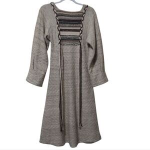 Vintage Angie Wool Mohair Blend Knit Sweater Dress with front accents size Small